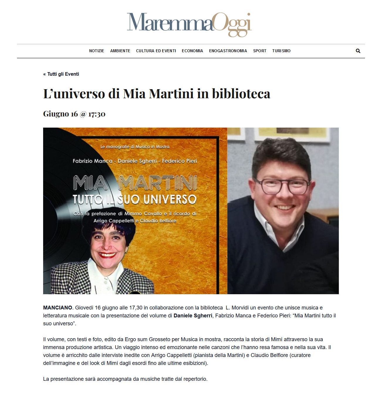 L’universo di Mia Martini in biblioteca